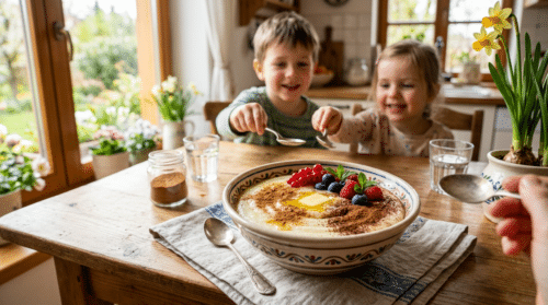 Můj krupicový pudink je připraven za čtvrt hodiny: děti si vždycky berou víc