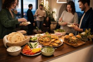 Domácí food párty s kebabem, bramboráky a mini burgery